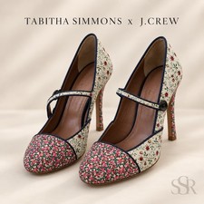 Tabitha Simmons x J.Crew Folly Rose Floral Mary Jane Pumps Heels 37.5 Italy picture