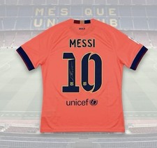 Messi BACK Signed FC Barcelona 14-15 Home Jersey with ICONS COA picture