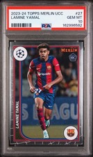 2023-24 Topps Merlin UEFA Club Competitions #27 Lamine Yamal Rookie RC PSA 10 picture