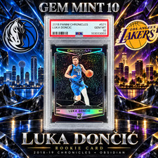 Luka Doncic 2018-19 Panini Chronicles Obsidian #571 Rookie RC PSA 10 Gem Mint picture