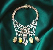 Rare MAWI London Gorgeous Statement Necklace Swarovski Crystals gems Sparkle picture