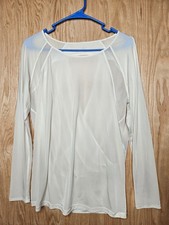 Lululemon If Youre Lucky Long Sleeve Top Shirt Womens Size 12 White Sheer Wrap picture