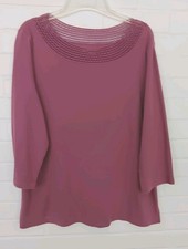 Croft & Barrow Sz XXL  Knit Top , 3/4 Sleeves,   Scoop Neck In Dusty Pink  picture