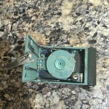 Kodak Petite Green Hawkeye Vest Pocket Folding 1930s Camera Green For Parts picture