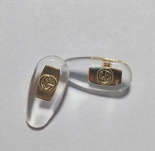 NEW Gold Gucci Replacement Silicone Nose Pads For Sunglasses Eyeglasses W/Screws picture