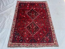 Red Turkish 4x5ft Vintage Hand Knotted Wool Rug Tribal Tree of Life Area Carpet picture