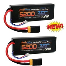Powerhobby 2s 7.4v 5200mah 35c Lipo Battery w XT60 Plug + Adapter (2) picture