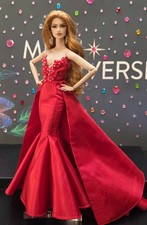 OOAK Handmade Red Gown And Earrings  picture