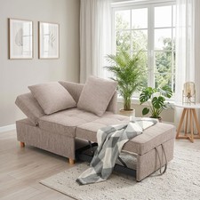 4 in 1 Convertible Sleeper Sofa Pull Out Bed Loveseat Couch Adjustable Backrest picture
