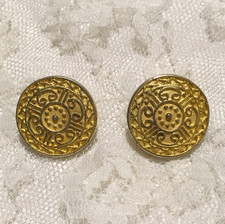 Vintage MFA signed Clip On Earrings Gold tone Museum of Fine Arts picture