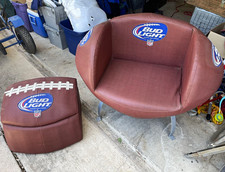 RARE 2013 Bud Light NFL Football Chair and Built in Cooler Ottoman Set. picture