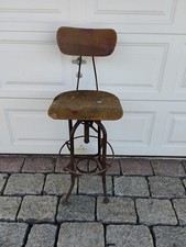 Vintage Antique TOLEDO Metal Furniture IndustrialSwivel Drafting Architect Chair picture