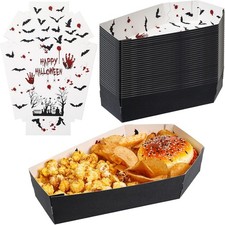 36PCS Halloween Serving Trays - Black, Paper Snack Bowls for Party Candy Treats picture