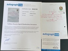 Autograph Saddam Hussein Personally to Reception Qaddafi & Hafez Al Assad Syria picture