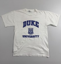 Vintage Duke Blue Devils Shirt Mens Large White NCAA Basketball RP USA VTG picture