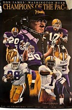 VTG 1992 Washington Huskies Pac-10 Champions Poster Michael Reagan 451/1000 UW picture