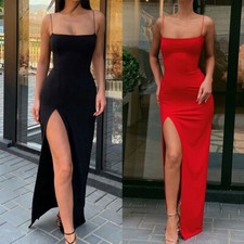 Sexy Womens Elegant Dress High Split Sleeveless Bodycon Cocktail Evening Party picture