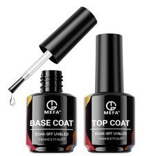MEFA 2 Pcs 15ml Gel Top Coat and Base Set, No & Set-2PCS-15 ML  picture