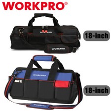 WORKPRO 18'' Tool Bag Zipper Wide Mouth Open Top Tool Organizer Case Black/Blue picture