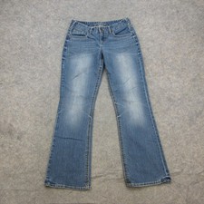 Maurices Jeans Women’s 5/6 Regular Blue Bootcut Stretch Denim Embellished picture