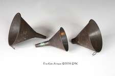 Three Antique Tin Funnels - Nice picture
