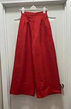Habitual Women’s Red Solid Wide-Leg Pants Size 2 picture