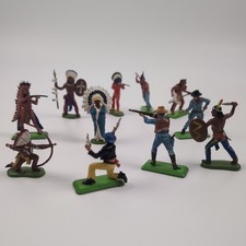 11x Vtg 1971 Britains Ltd Deetail Western Figures Cowboys & Indians Miniatures picture