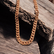 Pure Solid Copper Cuban Chain Necklace - Curb Link Rider Arthritis 24