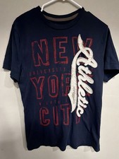 Aeropostale New York City University Athletic Graphic T-Shirt Navy Blue picture