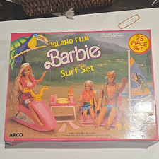 Vintage 1987 Island Fun Barbie Surf Set Playset Arco Mattel #7948 Complete & Box picture