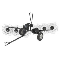 Strongway 55in. Inline Acreage Rake, 12in. Pneumatic Tires, 55in.W picture