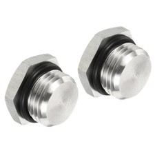 2pcs M16x1.5 Male Plug Thread Hex Head Socket Solid Pipe Fitting Sealing Ring picture