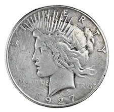 1927 S Peace Dollar Corculated 90% Silver $1 US Coin # 576 picture