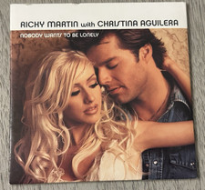 Ricky Martin with Christina Aguilera - Nobody Wants to Be Lonely PROMO CD 2001 picture