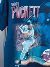 NWOT Vintage Pro Player MLB 1996 Kirby Puckett Minnesota Twins M Front Back Tee picture