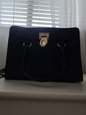 Michael Kors Hamilton Black Saffiano Leather Satchel Bag picture