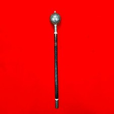 Vintage Indo Persian Ottoman Islamic Gold-Silver Sufi Dervish Mace Sifa Topuzu picture