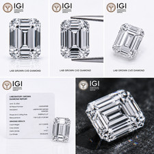 Lab Grown 1.03 CT Emerald D Color VVS1 Clarity STONE IGI Certified CVD DIAMOND picture