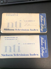 Vintage 1956-57 Nielsen (NTI) Bi-Weekly Television 