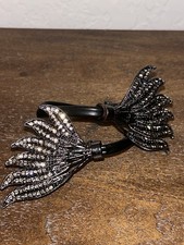 Handmade Adjustable Leather Wing Embellished Cuff Bracelet Size One Size picture