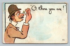 1910 Comic Postcard Man with Bug on Nose 