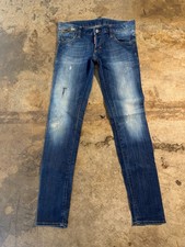 DSQUARED2 Blue Twins Jeans Size 40 Made Italy Distressed Zip Pocket Y2K Denim picture