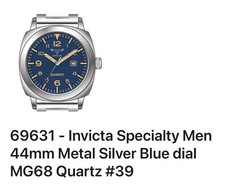 Invicta Specialty Men's 44mm Quartz Blue Dial Stainless Bracelet Date Watch picture