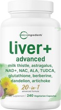 Liver Advanced+, 240 Veggie Capsules | 20-in-1 Complex with Milk Thistle, picture