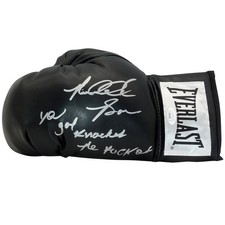 Riddick Bowe Autographed Black Everlast Boxing Glove w/ Long Inscription - JSA picture
