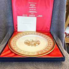 U.S. Bicentennial Society Double Eagle Collector Plate Porcelain White Gold 1973 picture