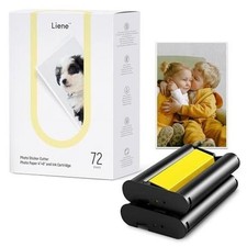 Liene SD42B-WW1 72 Sheets Photo Paper 4x6 & Ink Cartridge for Pixcut S1 - White picture