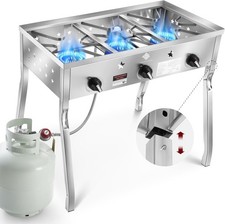 3 Burner Propane Gas Stove,225,000BTU Portable Outdoor Stove picture