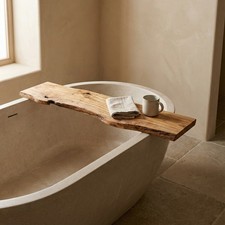 Ancient Olive Wood Bathtub Tray | Live Edge Handmade Bath Caddy picture
