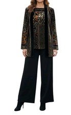 Vtg 90s Womens Leopard Patchwork Velvet Burnout Silky Top Sz M Whimsigoth Mature picture